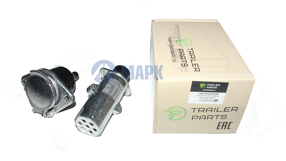 Электроразъём (розетка+вилка) 6+1полюсов (24V, МЕТАЛЛ) 611550+611540 (TrailerParts)